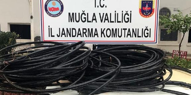 Muğla'da telefon kablosu hırsızları, suçüstü yakalandı