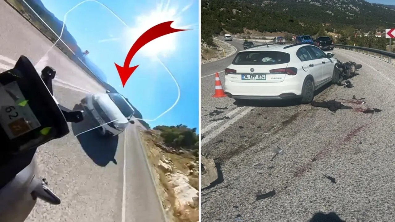 Muğla’dan kahreden görüntüler! Motosiklet sürücüsü, ölümünü saniye saniye kaydetti