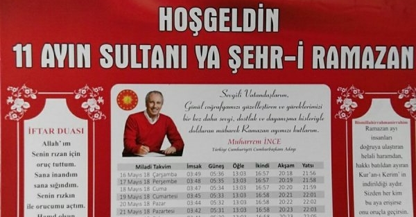 Muharrem İnce, Ramazan imsakiyesi bastırdı