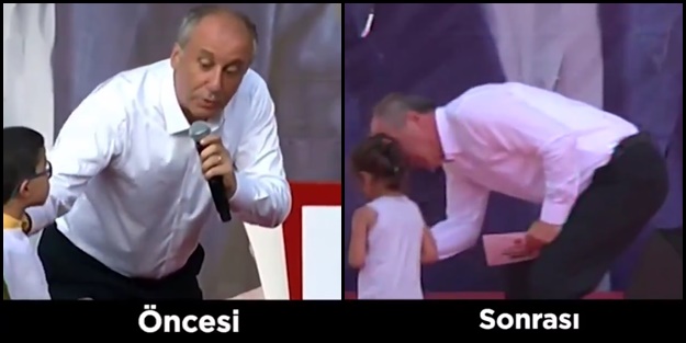 Muharrem İnce'nin şirin görünme çabası boşa çıktı: Bu kez çocuk kaçtı