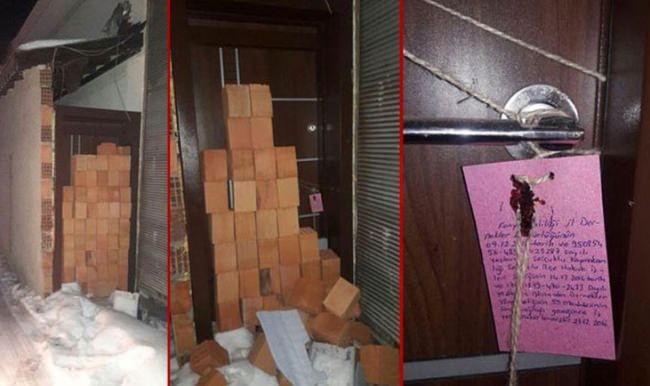 Mühürlenen kapıyı tuğlayla ördü ve...