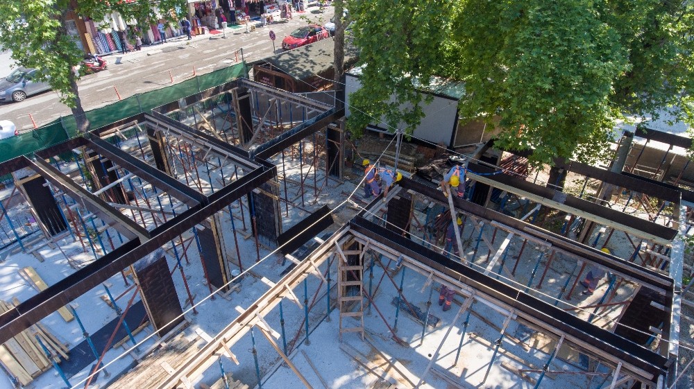 Muratpaşa Camii’nin müştemilat inşaatı sürüyor 