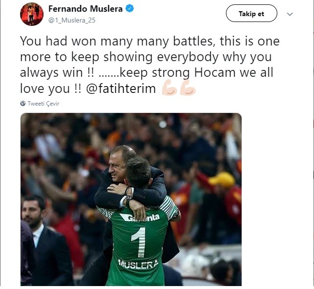 Muslera’dan Terim’e destek mesajı 
