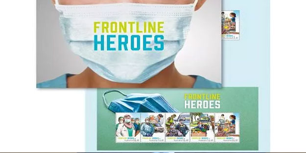 Müslüman kadın doktor teşekkür pulunda