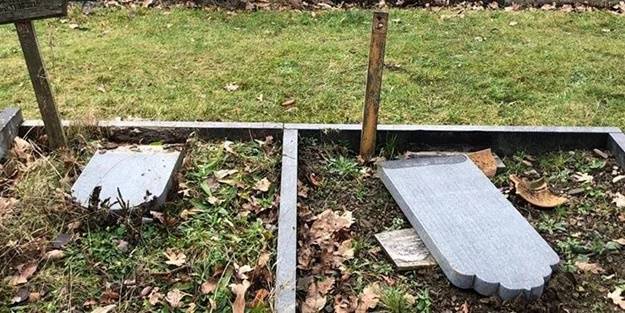 Müslüman mezarlığına çirkin saldırı!