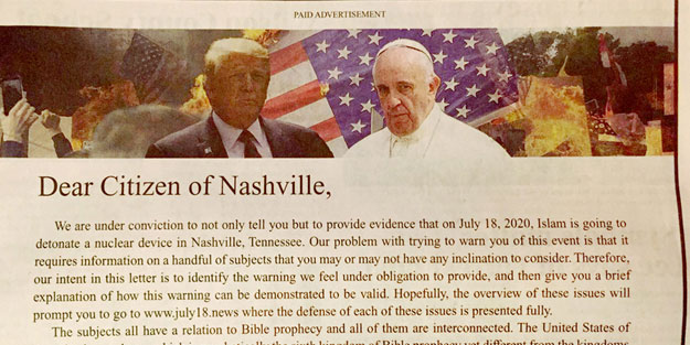 Müslümanlar hakkındaki çirkin iftiraya tepki yağıyor