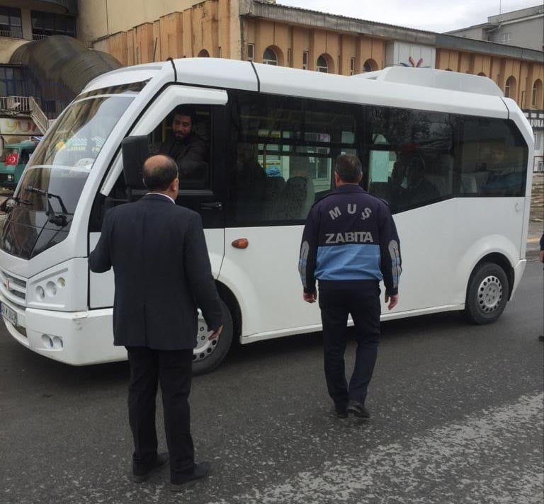 Muş’ta toplu taşıma araçlarında mesafe denetimi 
