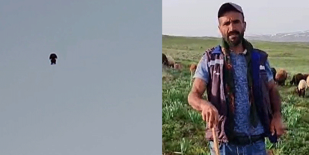 Muş’ta tüyler ürperten görüntü! Havada uçarken kaydedildi