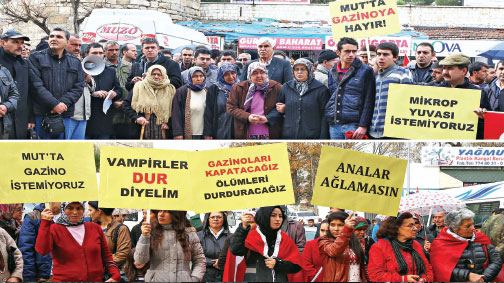 Mut’ta ‘Gazinoya hayır’ eylemi