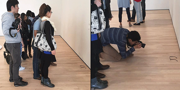 Müzede yere gözlük koydular ziyaretçiler sanat sandı