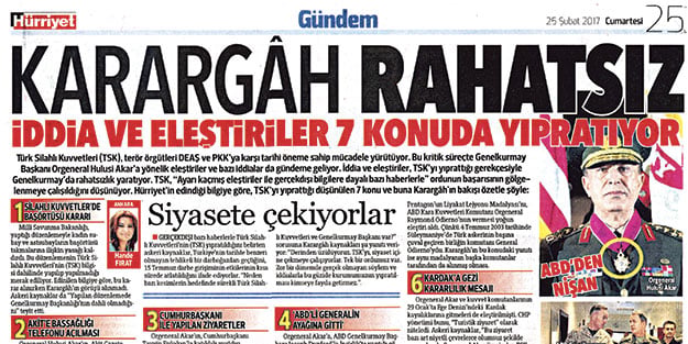 Nacar: O manşet orduevinde hazırlandı
