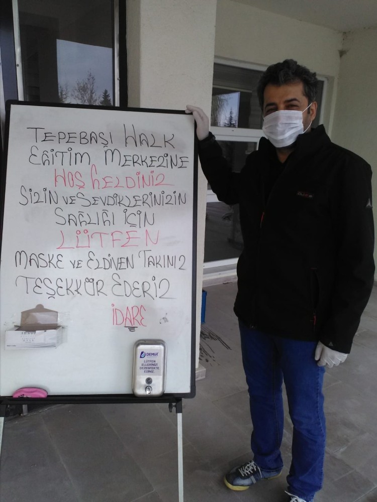 Nafiye-Hüseyin Küçükoğlu Tepebaşı Halk Eğitim Merkezi ve ASO virüs tedbirlerini aldı 