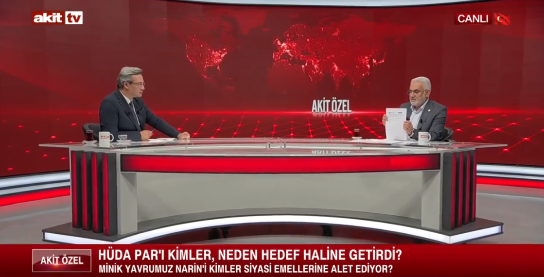 Narin Güran haberlerinin dezenformasyonunda İsrail parmağı! HÜDA-PAR Genel başkanı Yapıcıoğlu Akit TV’de tek tek açıkladı