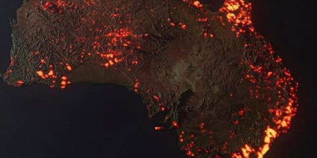 NASA Avustralya'daki yangının korkunç boyutunu görüntüledi