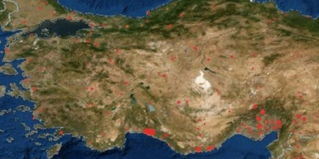NASA, Türkiye'deki orman yangınlarını görüntüledi