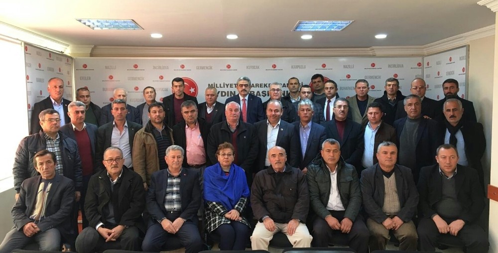 Nazillili muhtarlardan MHP İl Başkanı Alıcık’a ziyaret 