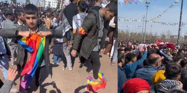 Nevruz kutlamalarında LGBT bayrağı açanları, Amed Spor taraftarları dövdü