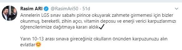 Nevşehir Belediye Başkanı Arı, LGS’ye girecek öğrencilere karpuz ikram edecek 