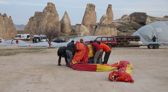 Nevşehir Kapadokya’da balon uçuşları iptal edildi