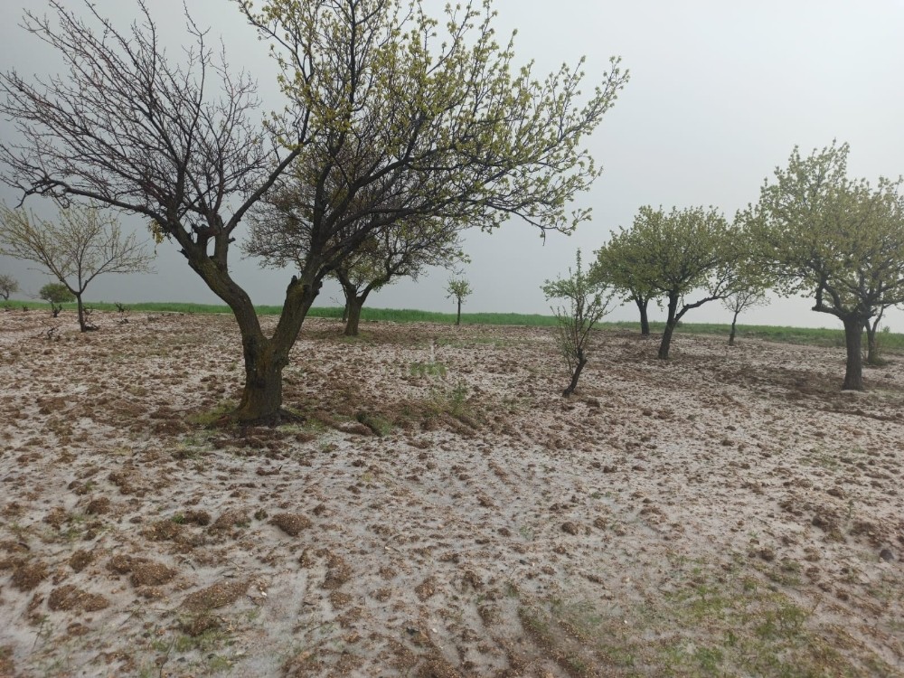 Nevşehir’de dolu yağışı köyü beyaza bürüdü 