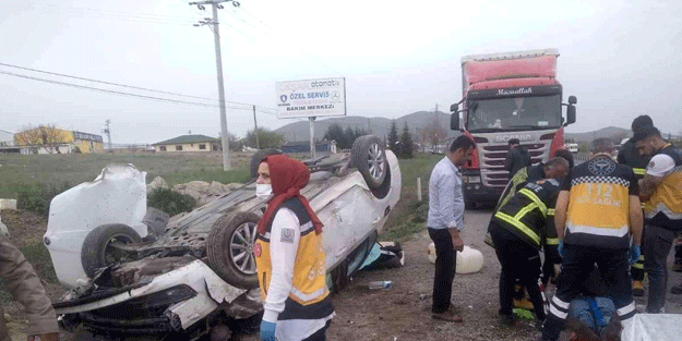 Nevşehir'de otomobil takla attı: 3 yaralı