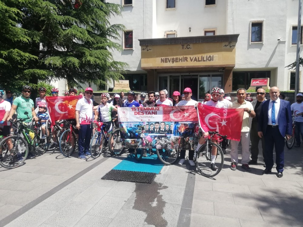 Nevşehir’de pedallar 15 Temmuz şehitler için döndü 