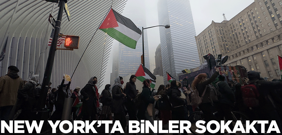 New York'ta binlerce kişi Filistin için sokakta