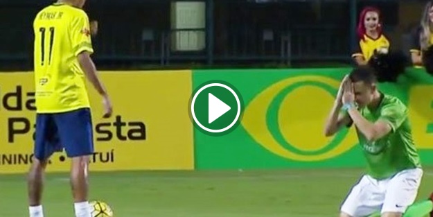 Neymar'ın rakibi diz çöküp yalvardı!