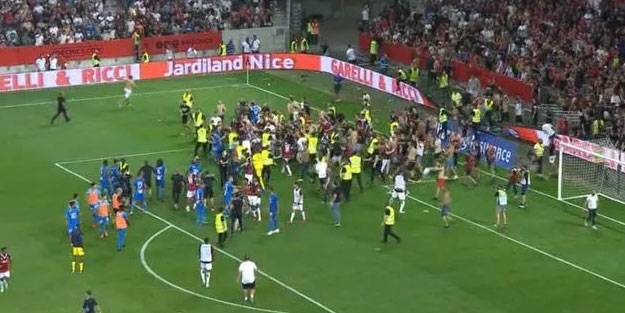 Nice-Marsilya maçında gerginlik