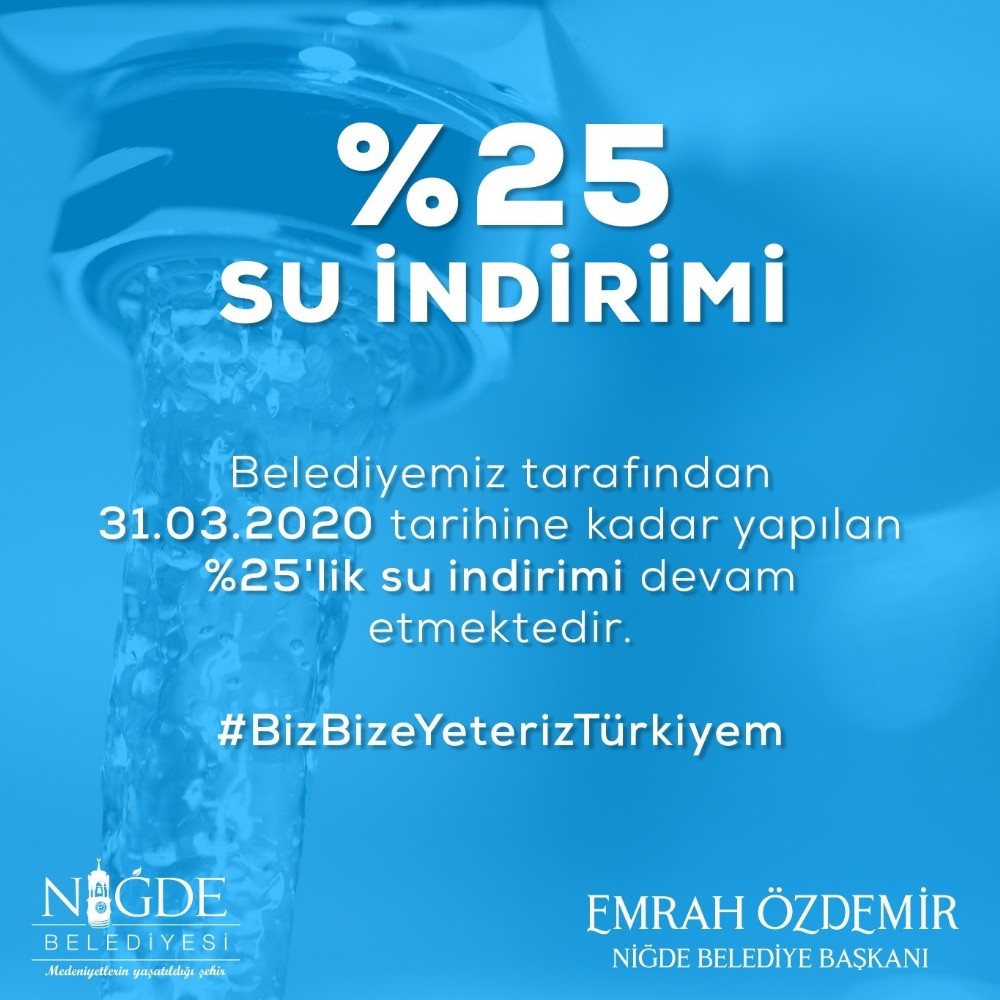Niğde Belediyesi’nden suya yüzde 25 İndirim 