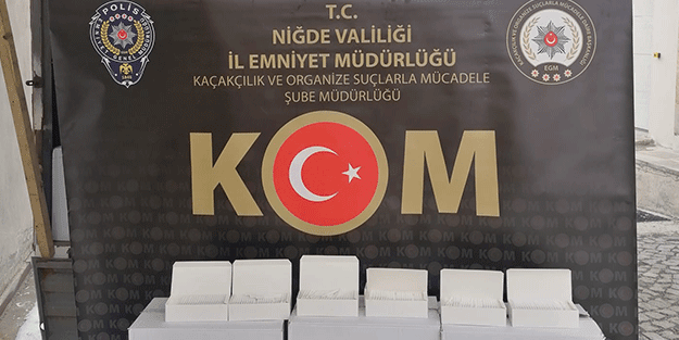 Niğde'de 2 milyon 900 bin makaron ele geçirildi