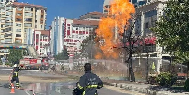 Niğde'de doğal gaz borusu böyle patladı!