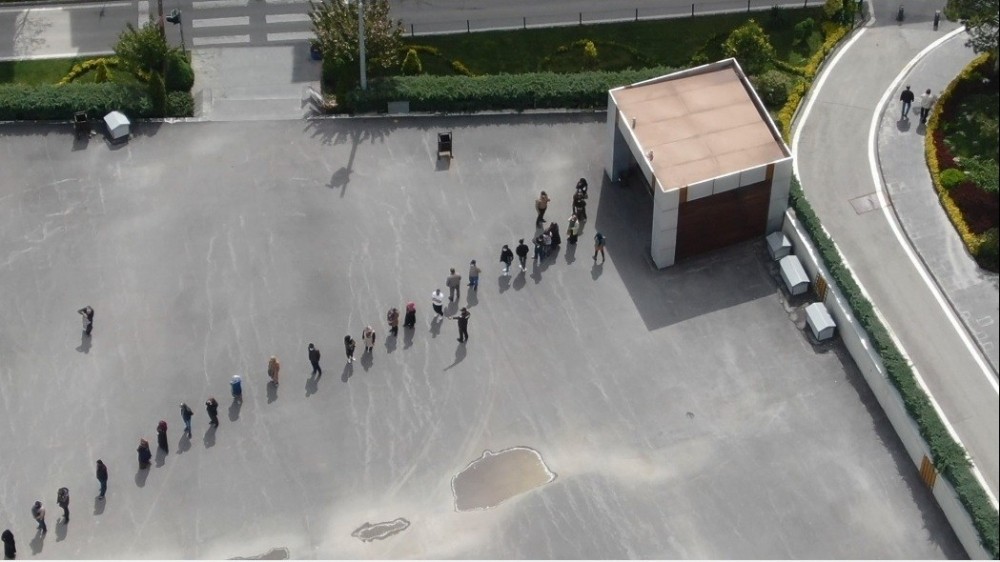 Niğde’de ’Drone’ ile sosyal mesafe denetimi 