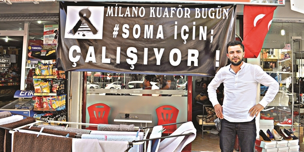 Niğdeli berber dün Soma için çalıştı