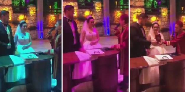 Nikah memuru derin konuşunca gelin ve damat şaşırdı