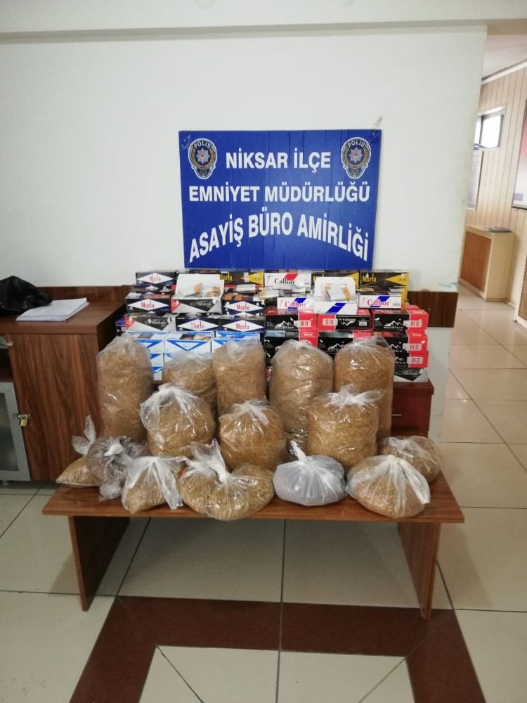 Niksar’da 34 kilogram kaçak tütün ele geçirildi 