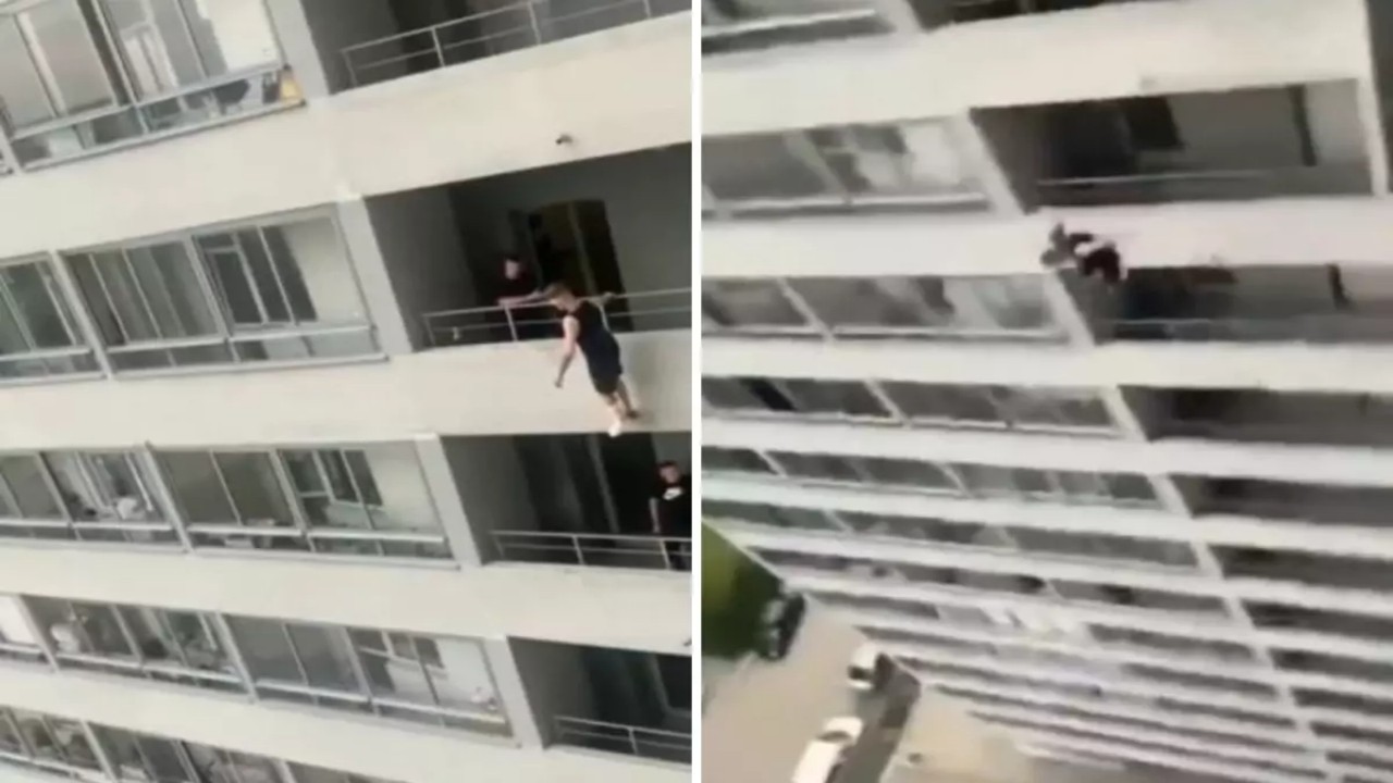 O anlar anbean kaydedildi! 12. kattan atlayan genç böyle feci şekilde can verdi