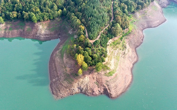 O barajda kuraklık böyle görüntülendi