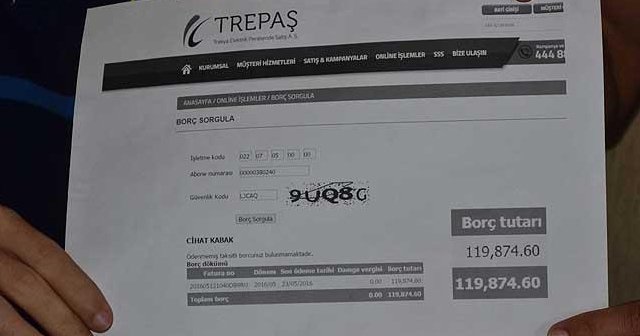 O fatura hatalı okuma nedeniyle iptal edildi