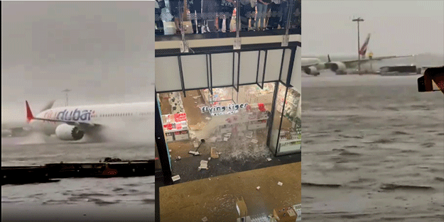 O Havaalanı sular altında kaldı! Böyle yağış görülmedi