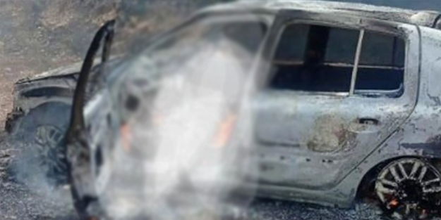 O ilde yanan otomobilin içinden ceset çıktı!