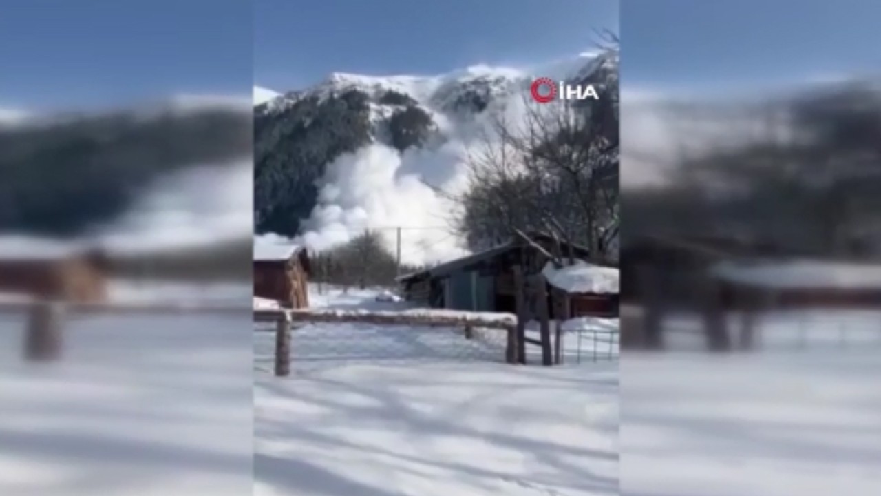 O ilimizde yine çığ düştü! Panik anları kamerada