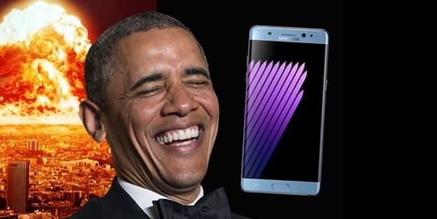Obama, Galaxy Note 7 ile alay etti