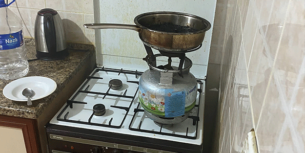 Ocakta unutulan yemek yangına neden oldu