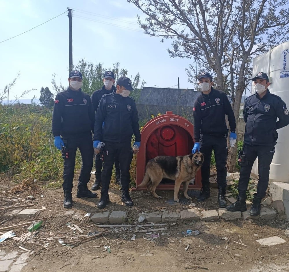 Ödemiş polisi can dostları sahipsiz bırakmadı 