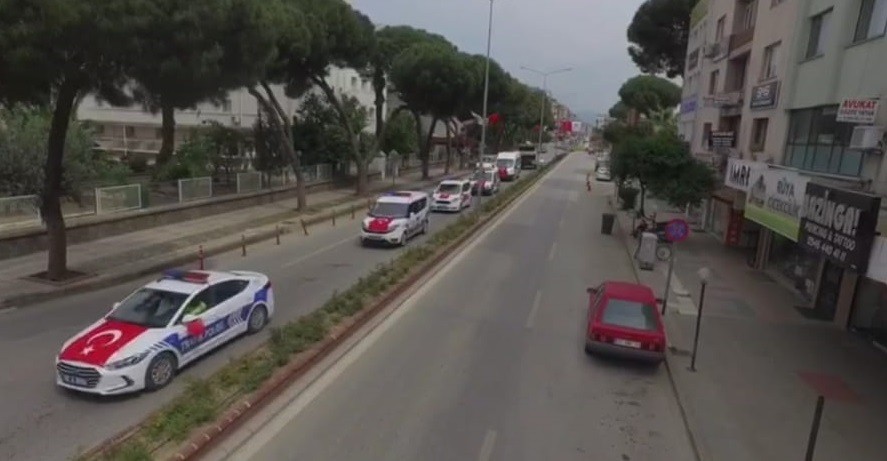 Ödemiş’te muhteşem polis konvoyu 