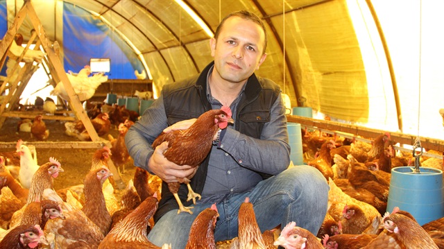 Ödünç aldığı tavuklarla köşeyi döndü