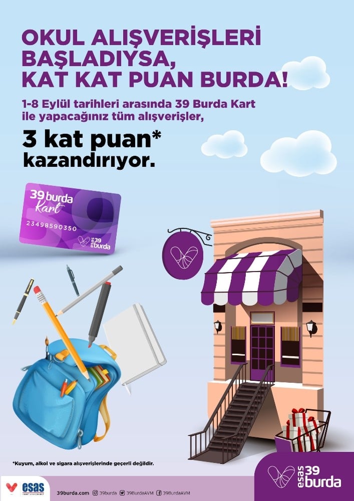 Okul alışverişleri başladıysa, kat kat puan burda 