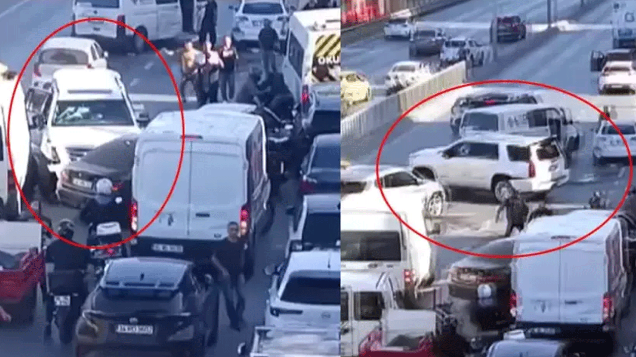 Olay yerine çok sayıda polis sevk edildi E-5'in yan yolunda dehşet anları