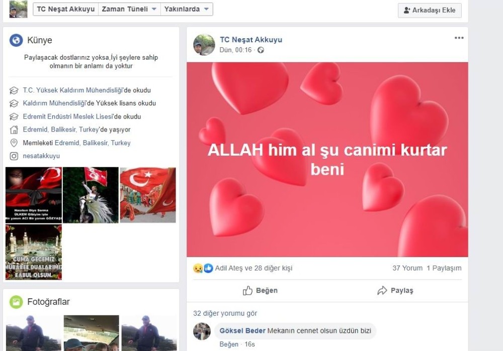 Ölüm duası kabul oldu 